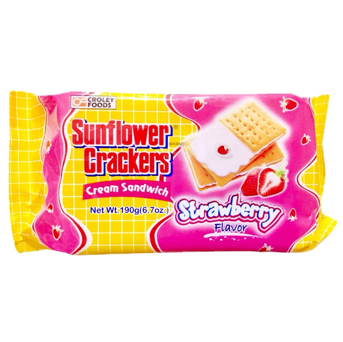 Sunflower Crackers Cream Sandwich Strawberry Flavour 190g - Asian Online Superstore UK