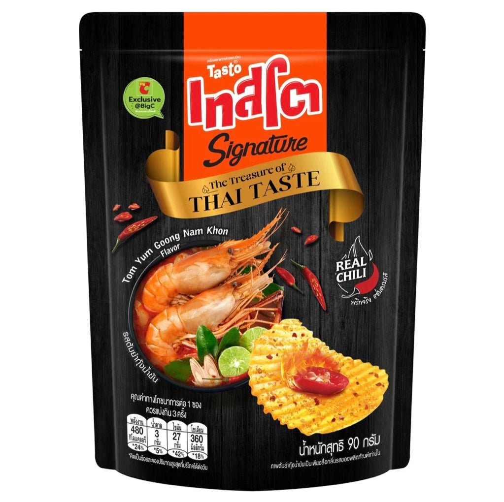 Tasto Signature Thai Taste Potato Chips Tom Yum Goong Shrimp Creamy Flavour 90g - Asian Online Superstore UK