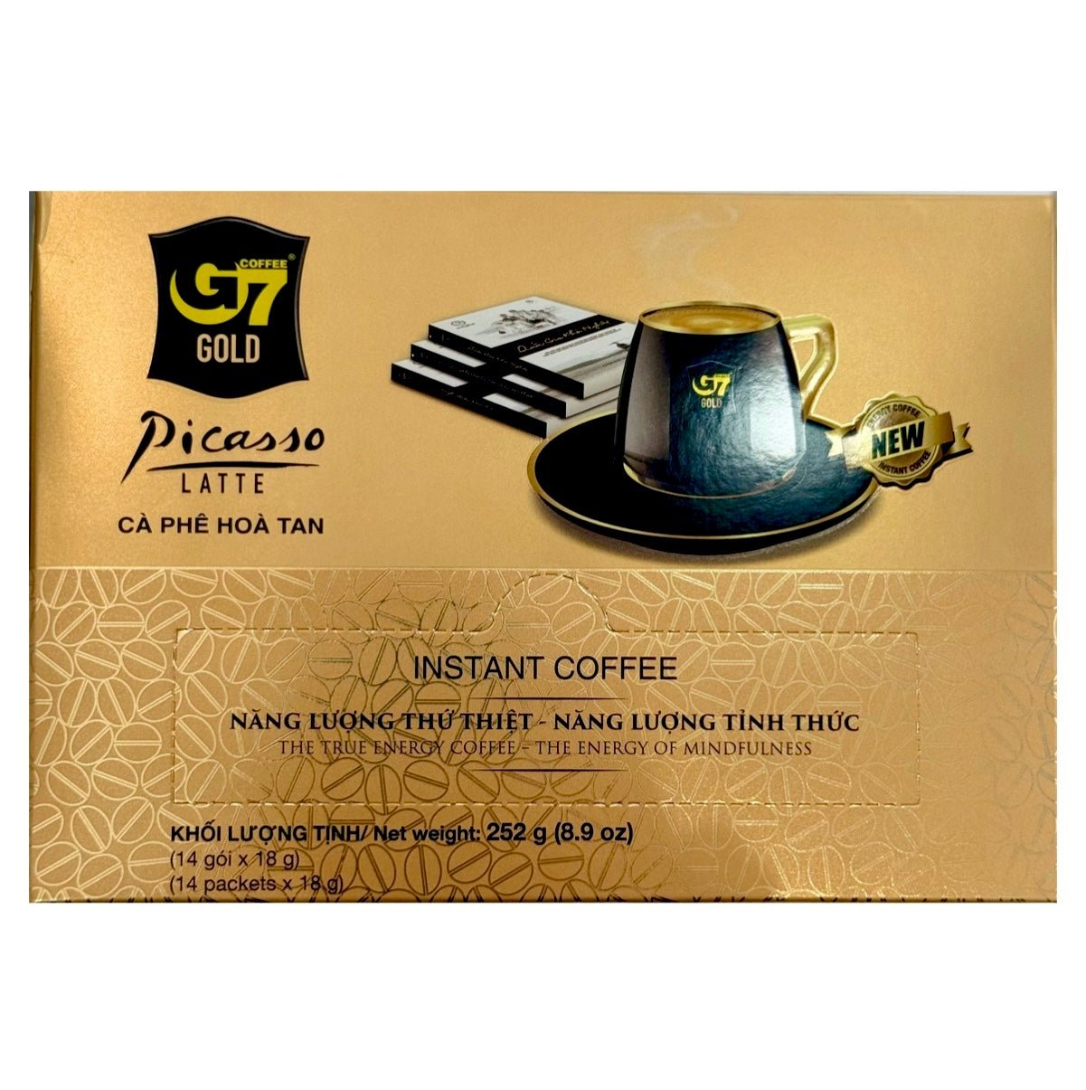 Trung Nguyen G7 Gold Piscasso Latte Instant Coffee Sticks (14x18g) 252g - Asian Online Superstore UK