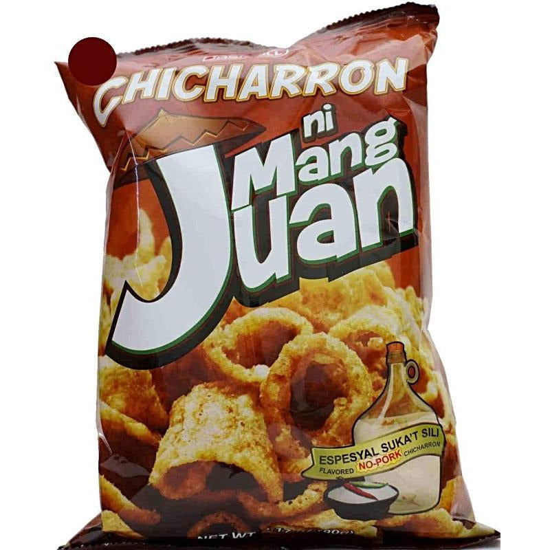 Crispy green pea mock pork crackling in Mang Juan Chicharron Espesyal Suka’t Sili, bursting with vinegar and chili flavor.