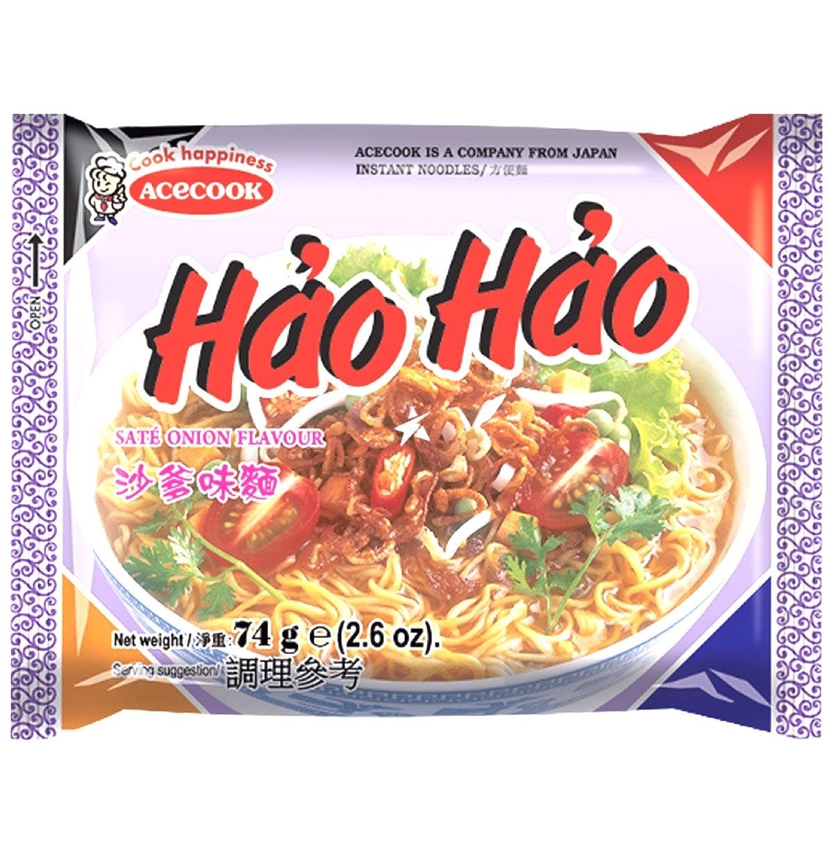 Acecook Hao Hao Sate Onion Flavour Instant Noodle 74g - Asian Online Superstore UK