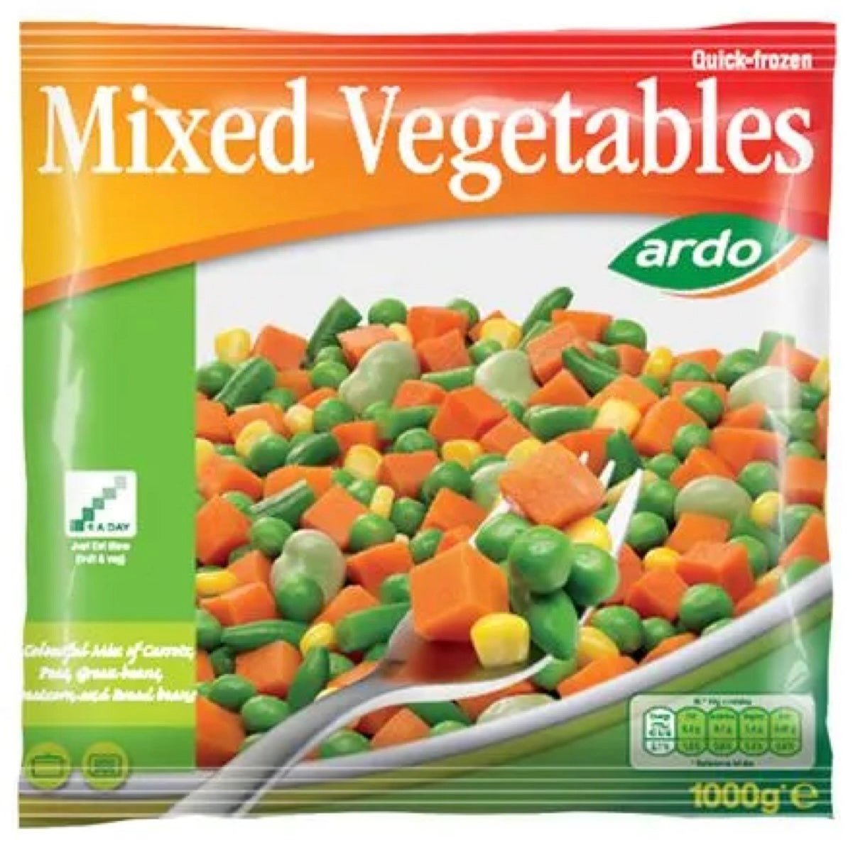 Ardo Frozen Mixed Vegetables 1kg - Asian Online Superstore UK