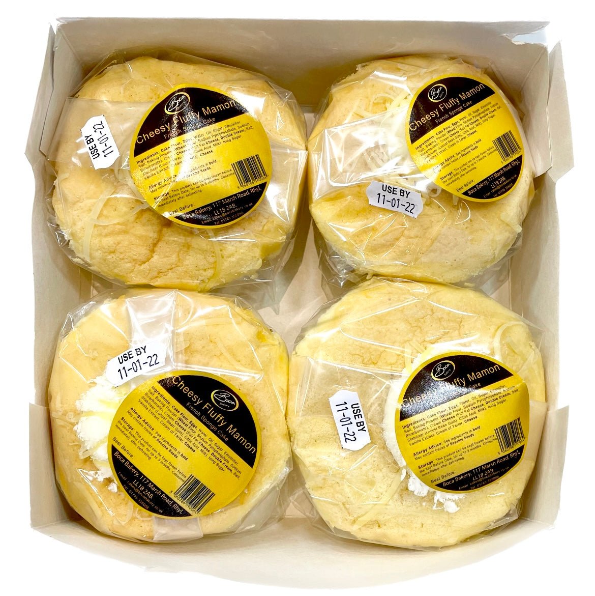 Boca Cheezy Fluffy Mammon (Cheeszy Sponge Cake) 1 box - 4pcs - Asian Online Superstore UK