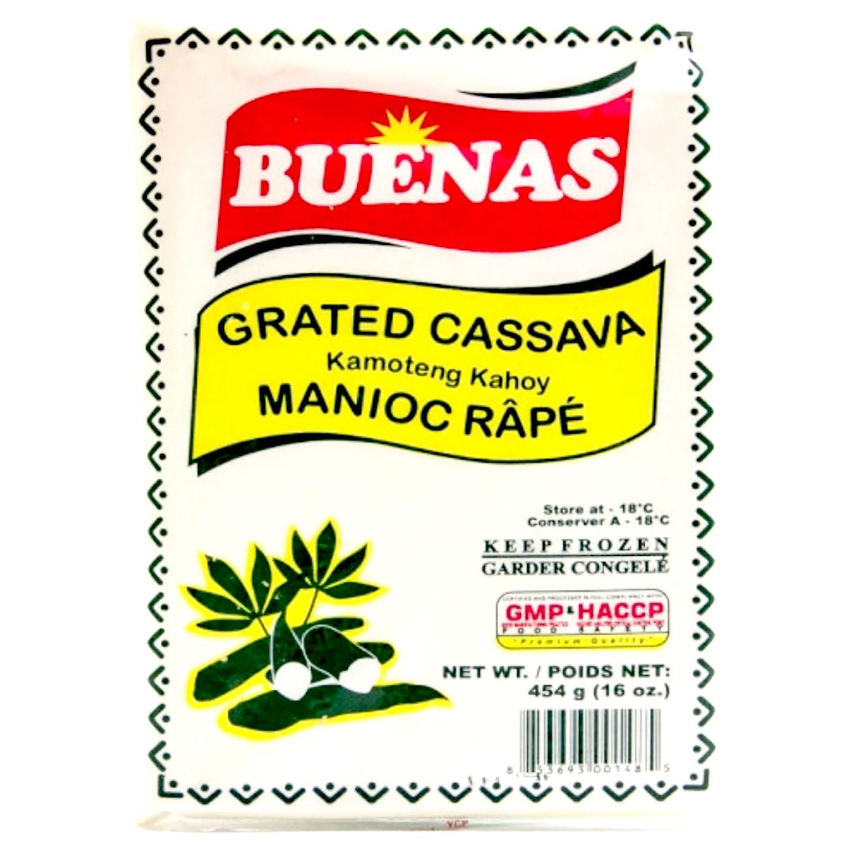 Buenas Frozen Grated Cassava (Kamoteng Kahoy) 454g - Asian Online Superstore UK