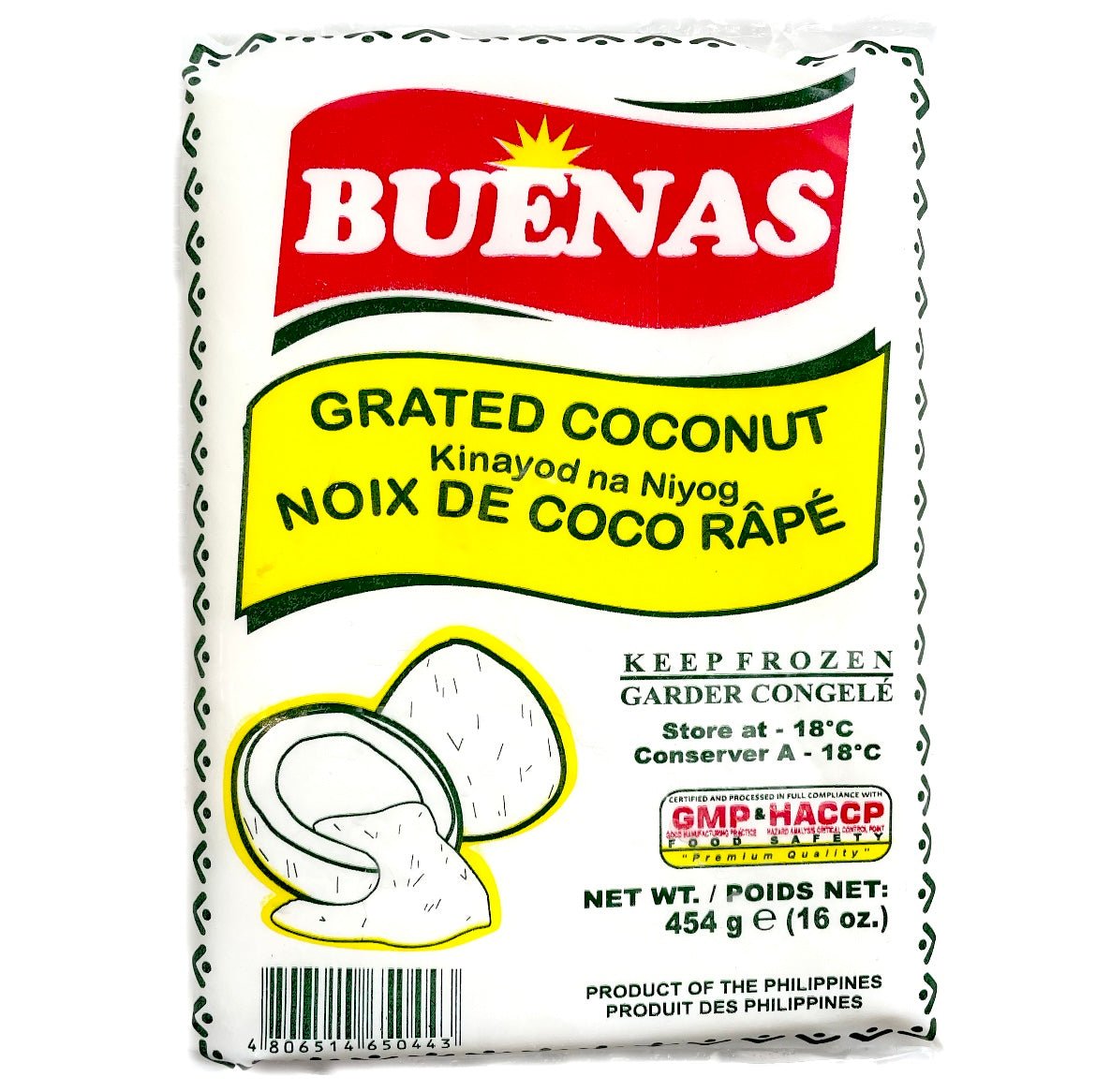 Buenas Grated Coconut (Kinayod na Niyog) 454g - Asian Online Superstore UK