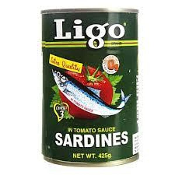 Savor the rich flavor of Ligo Sardines in Tomato Sauce, packed in a 155g can with a vibrant, appetizing red sauce.