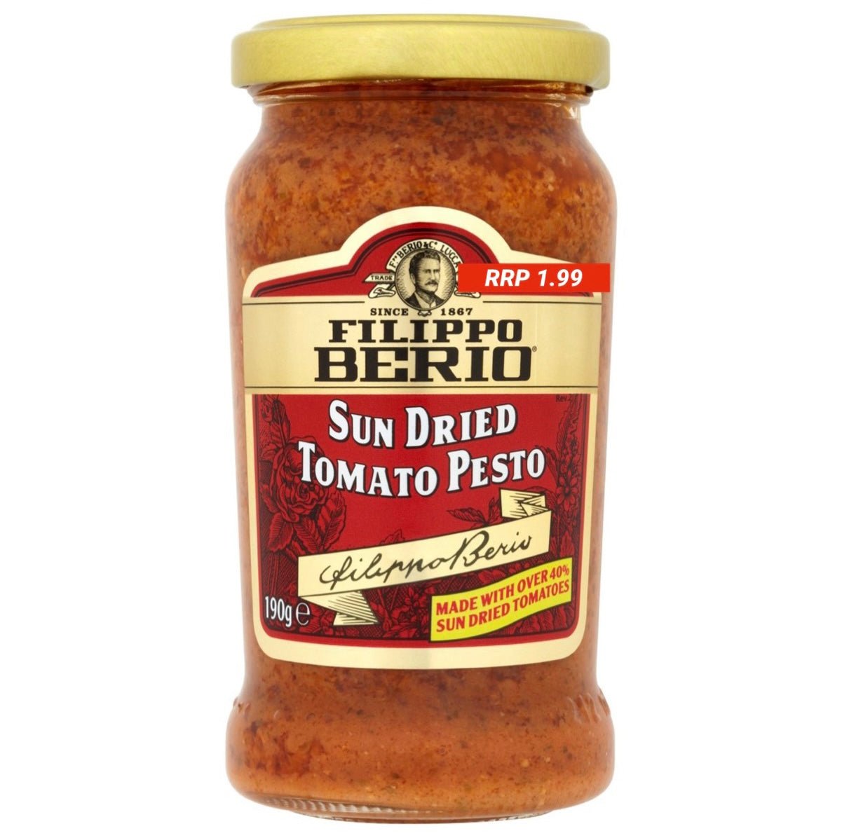 Filippo Berio Sun Dried Tomato Pesto (RRP 1.99) 190g - Asian Online Superstore UK