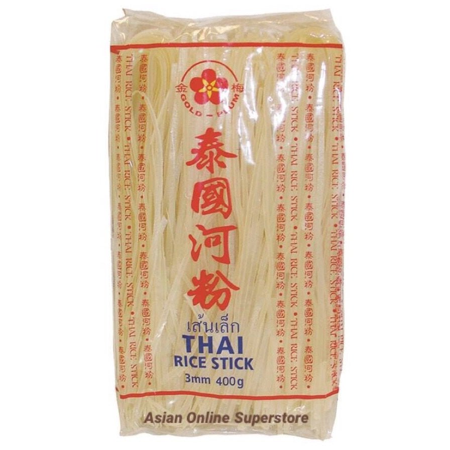 Gold Plum Thai Rice Sticks Noodle (3mm) 400g - Asian Online Superstore UK