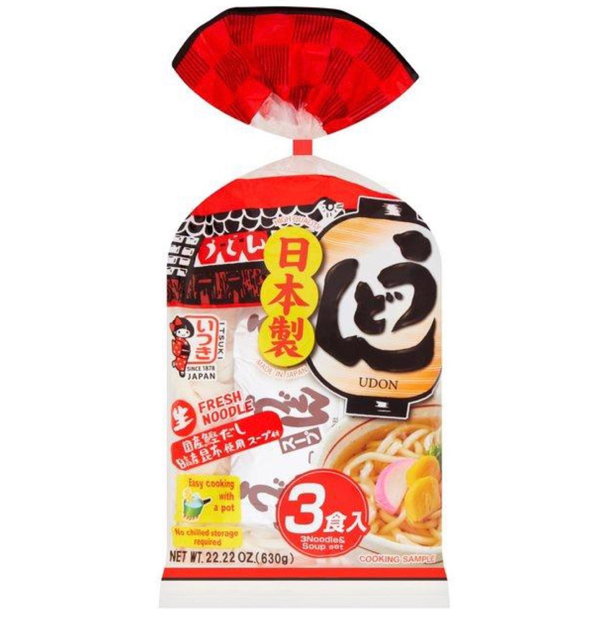 Itsuki Yude Udon Noodle with Soup Sachet (3pcs.)