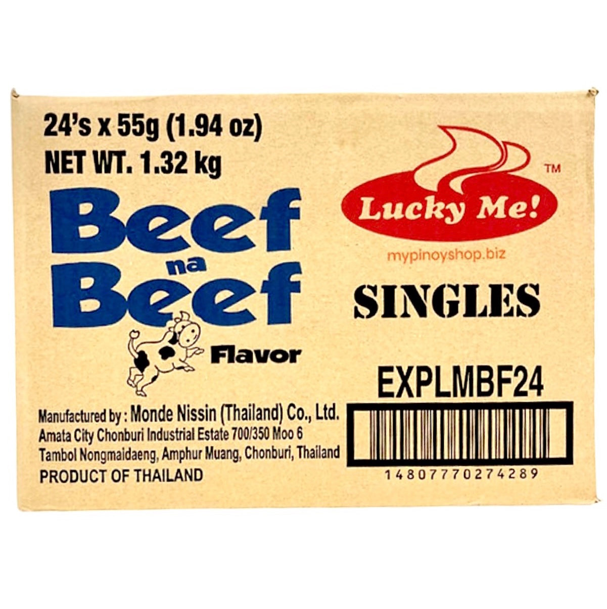 Lucky Me Beef Mami with Garnish Instant Noodle (Beef na Beef) 1Box (24x70g) 1.68kg - AOS Express