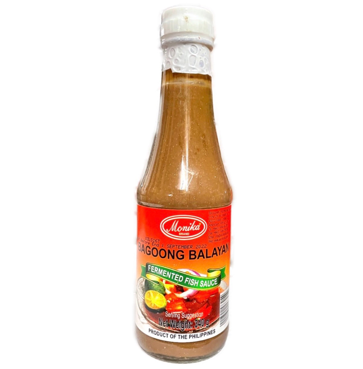 Monika Bagoong Balayan (Anchovy Fish Sauce) Monamon 340g - AOS Express