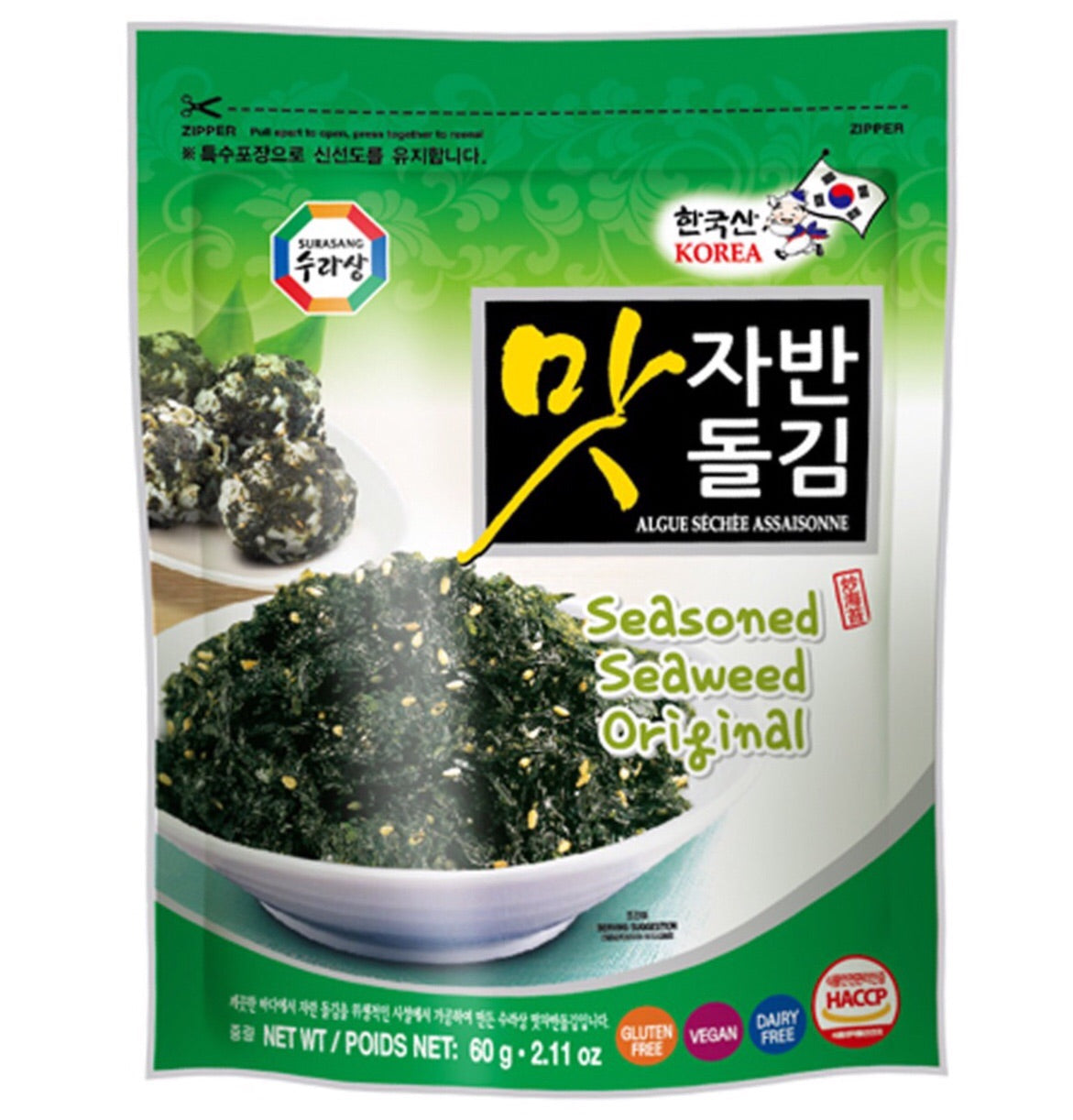 Surasang Seasoned Seaweed Flakes (Jabanmatdolgim) 60g - Asian Online Superstore UK