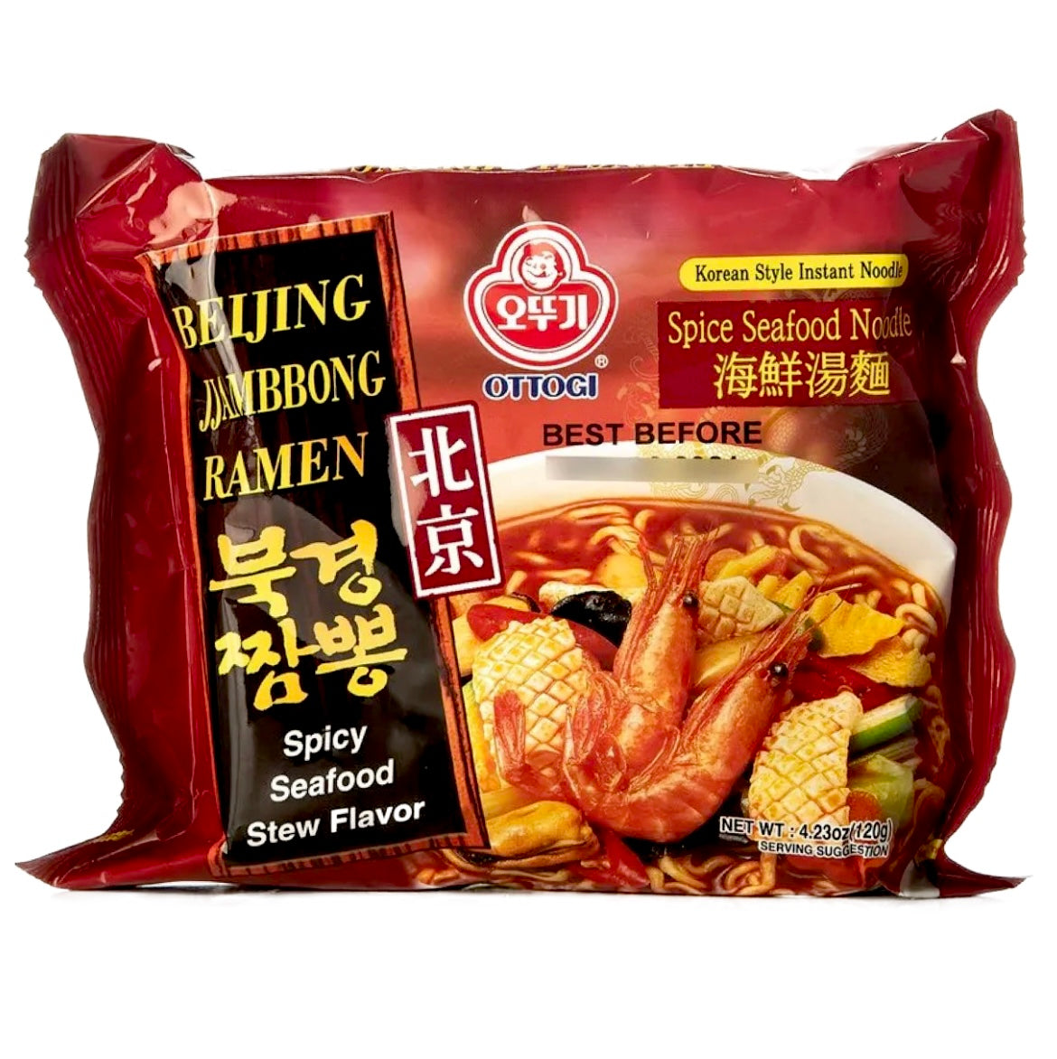 Ottogi Beijing Jjambbong Ramen (Spicy Seafood Stew Flavor) (Bukkyung Champong)Instant noodle 120g