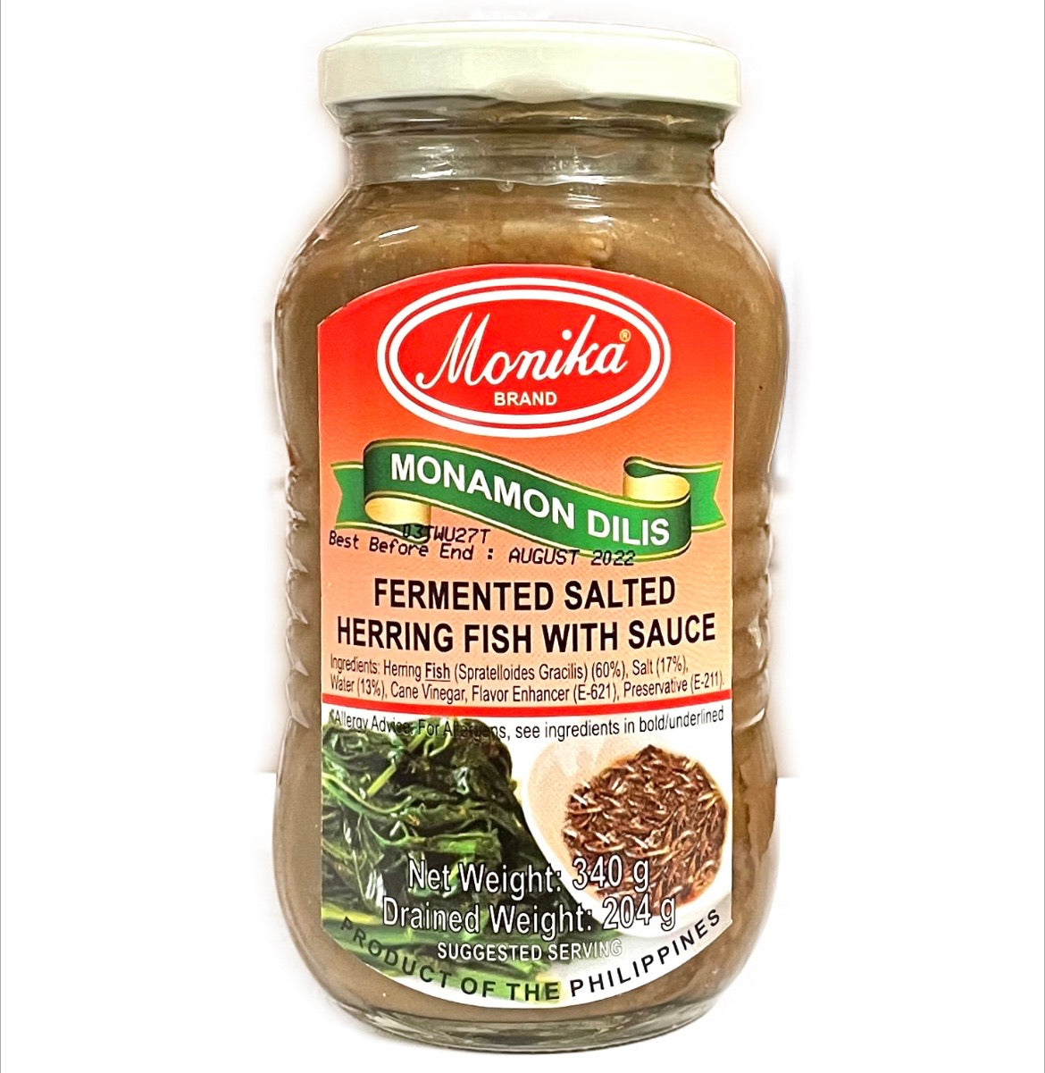 Monika Monamon Dilis (Fermented Salted Herring Fish with sauce) Monamon Bagoong 340g - AOS Express