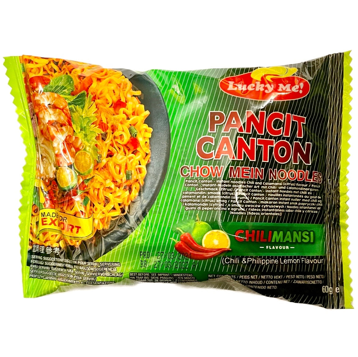 Lucky Me Pancit Canton ChiliMansi (Instant Fried Noodle/Chowmien) 60g - Asian Online Superstore UK