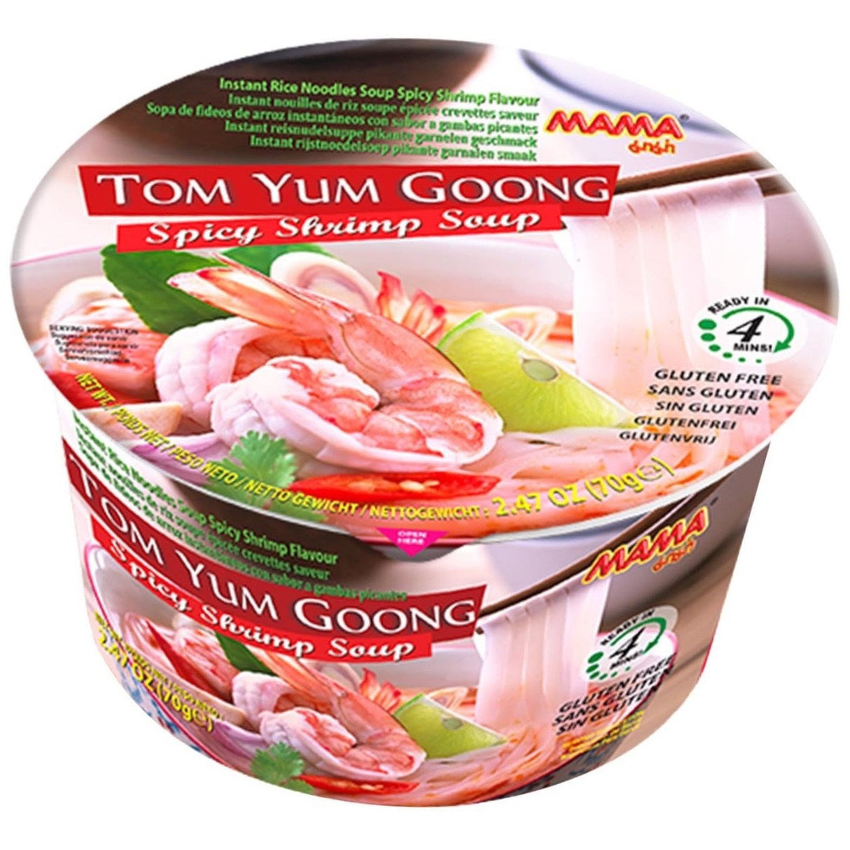 Mama Tom Yum Goong (Spicy Shrimp Soup) Rice Noodle Bowl 70g - Asian Online Superstore UK