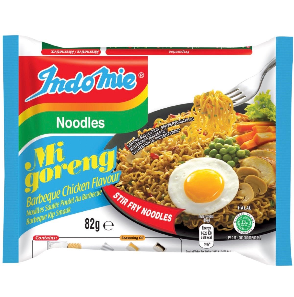 Indo Mie Mi Goreng Barbecue Chicken Flavour (A - Stir Fry Noodles) 85g - Asian Online Superstore UK