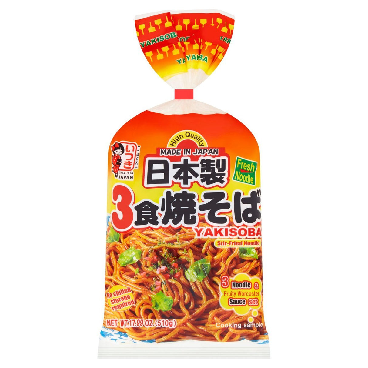 Itsuki Yakisoba Stir - Fried Noodle with Sauce (3pcs.) 510g - Asian Online Superstore UK