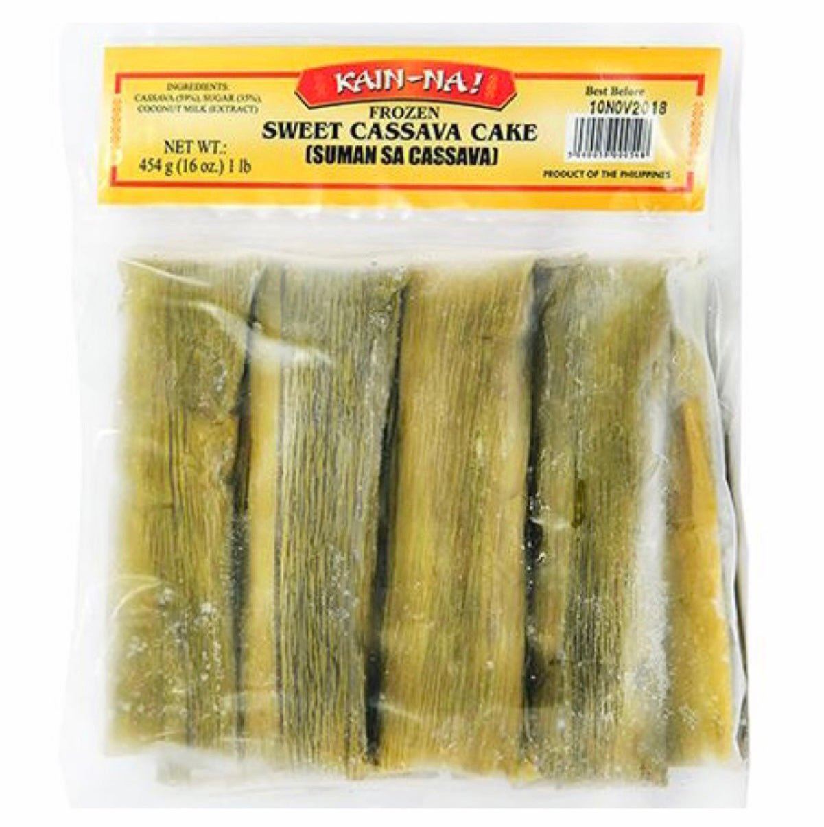 Kain Na Frozen Sweet Cassava Cake (Suman sa Cassava - 8pc) 454g - Asian Online Superstore UK
