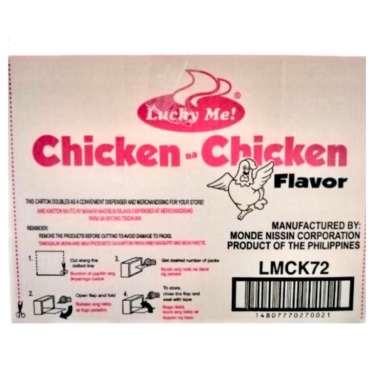 Lucky Me Chicken Mami with Garnish Instant Noodle (Chicken na Chicken) 1Box (24x55g)1.32kg - Asian Online Superstore UK