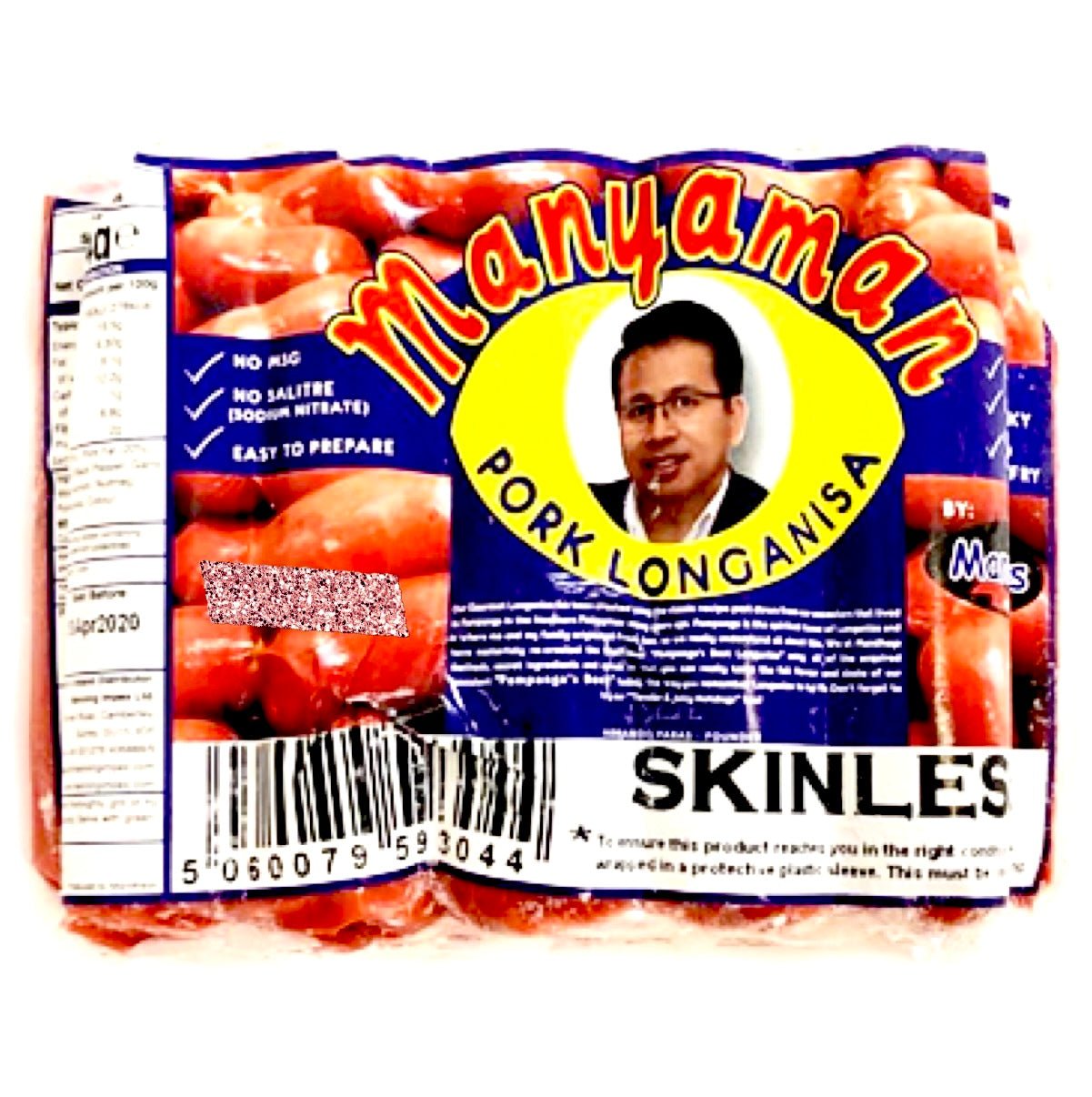 Mandhey’s Manyaman Skinless Pork Longanisa (Skinless Sweet Cured Pork) 454g - Asian Online Superstore UK