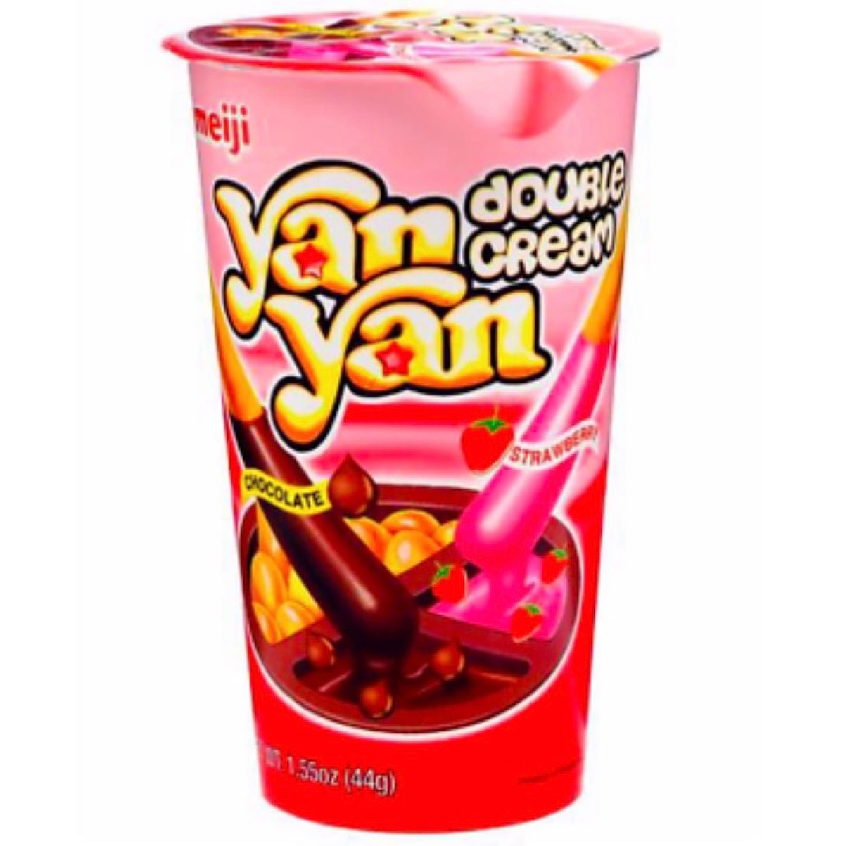 Meiji Yan Yan Double Dips Flavour Biscuit (Chocolate & Strawberry Dip) 44g - Asian Online Superstore UK