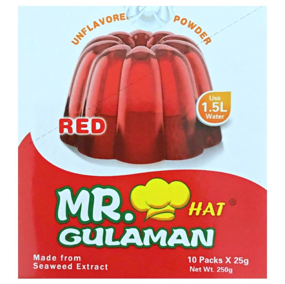 Mr. Gulaman Unflavored Jelly Powder - Red 1 Box (10 Packs ) 240g - Asian Online Superstore UK
