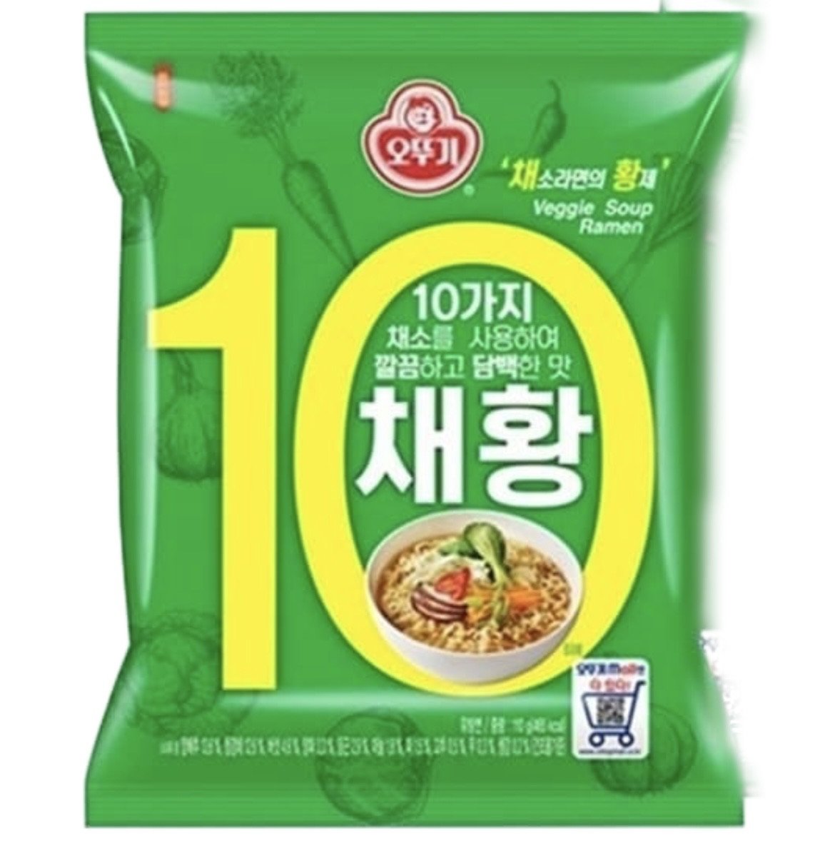 Ottogi Chae Hwang Ramen Instant Noodle (Vegetarian Ramen) 110g - Asian Online Superstore UK