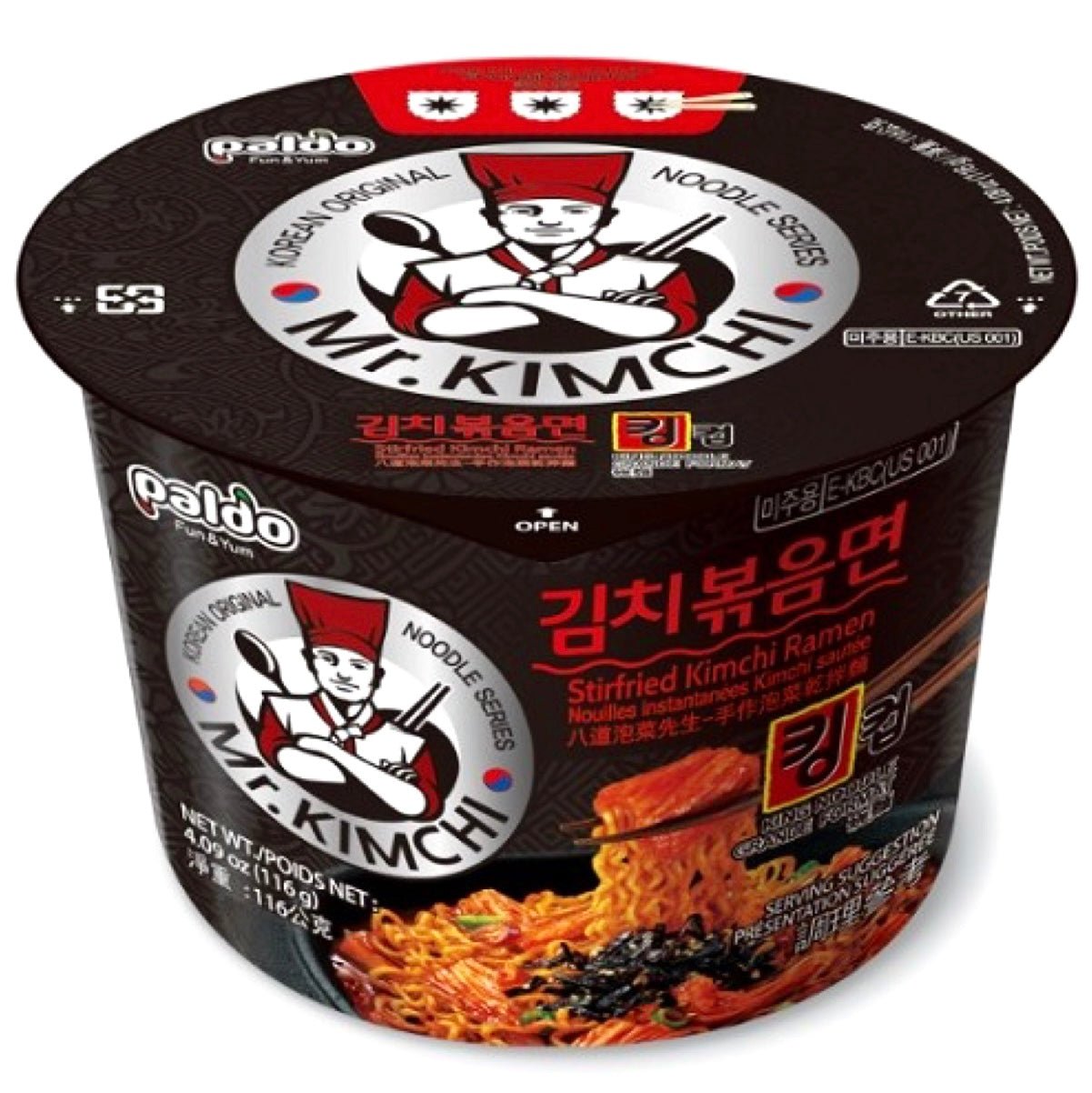 Paldo Mr. Kimchi Stir - fried Ramen King Cups Noodles (Bowl) 116g - Asian Online Superstore UK