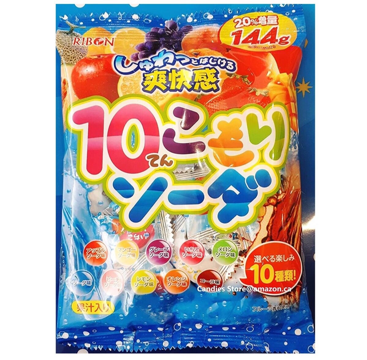 Ribon Tenkomori Soda Candies (10 Flavours) 144g - Asian Online Superstore UK