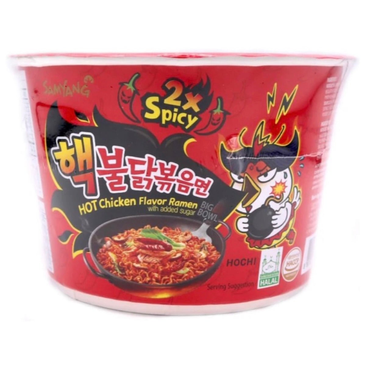 Samyang Big Bowl Noodle 2x Spicy (Extreme) Hot Chicken Ramen 105g - Asian Online Superstore UK