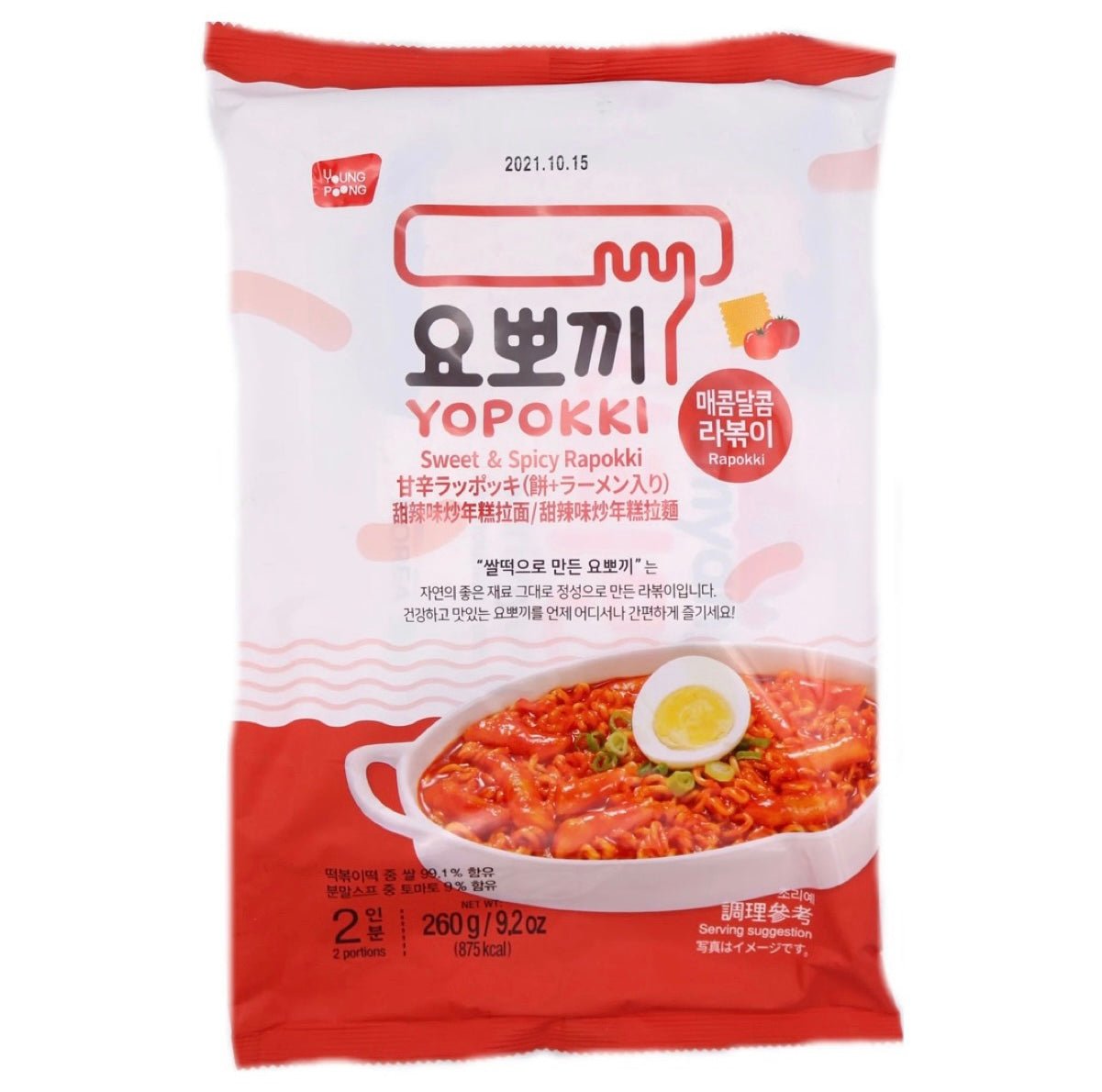 Youngpoong Yopokki Sweet & Spicy Ropokki 2 Portion (Instant Rice Cake With Noodle) 260g - Asian Online Superstore UK