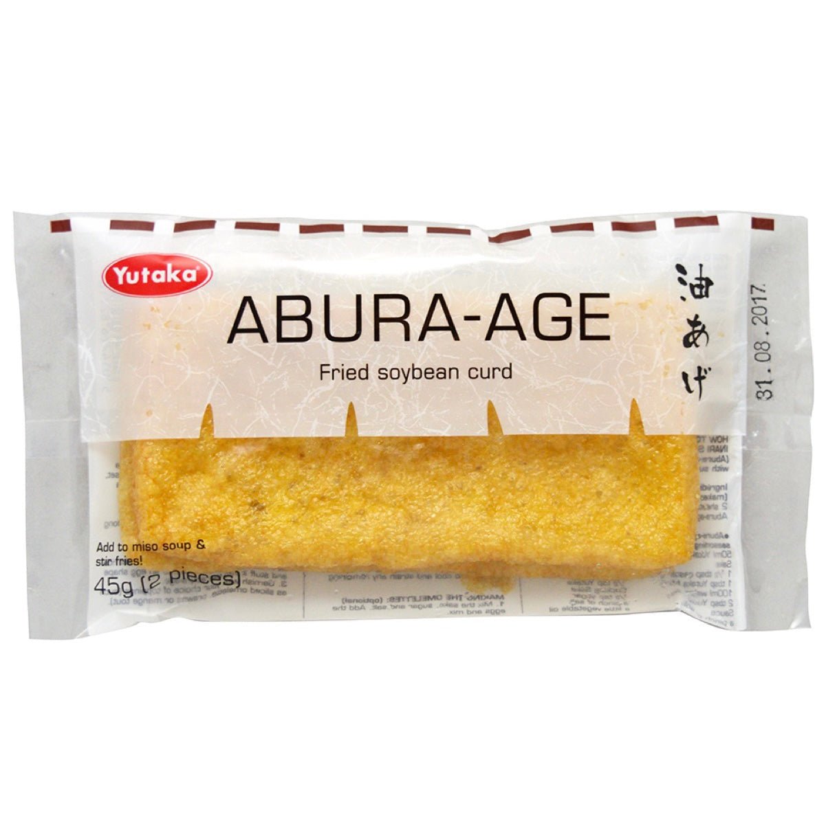 Yutaka Abura - Age 2pc (Fried Soybean Curd) 45g - Asian Online Superstore UK