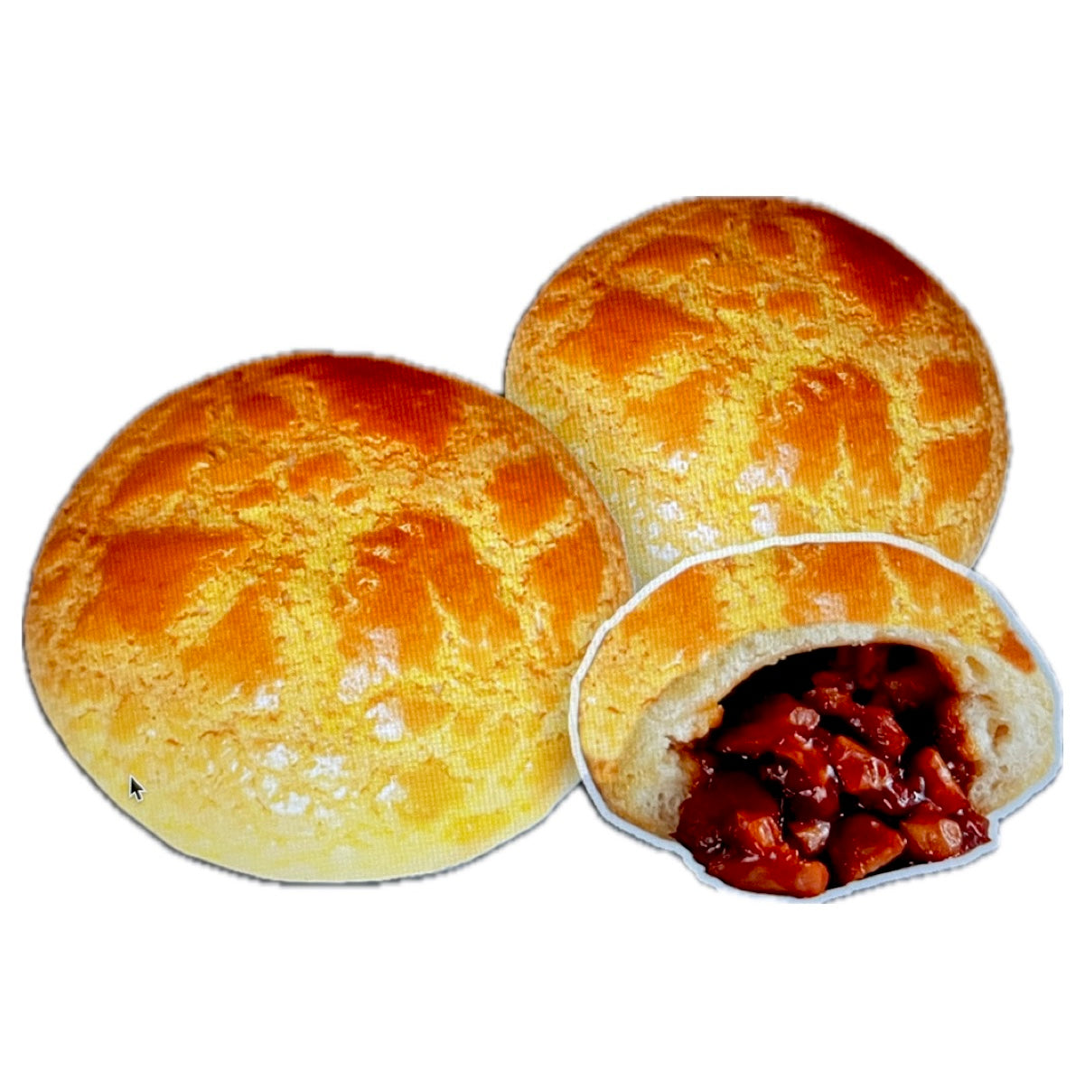 CH Roast Pork Pineapple (Bolo) Bun 叉燒蔆蘿包 2pc