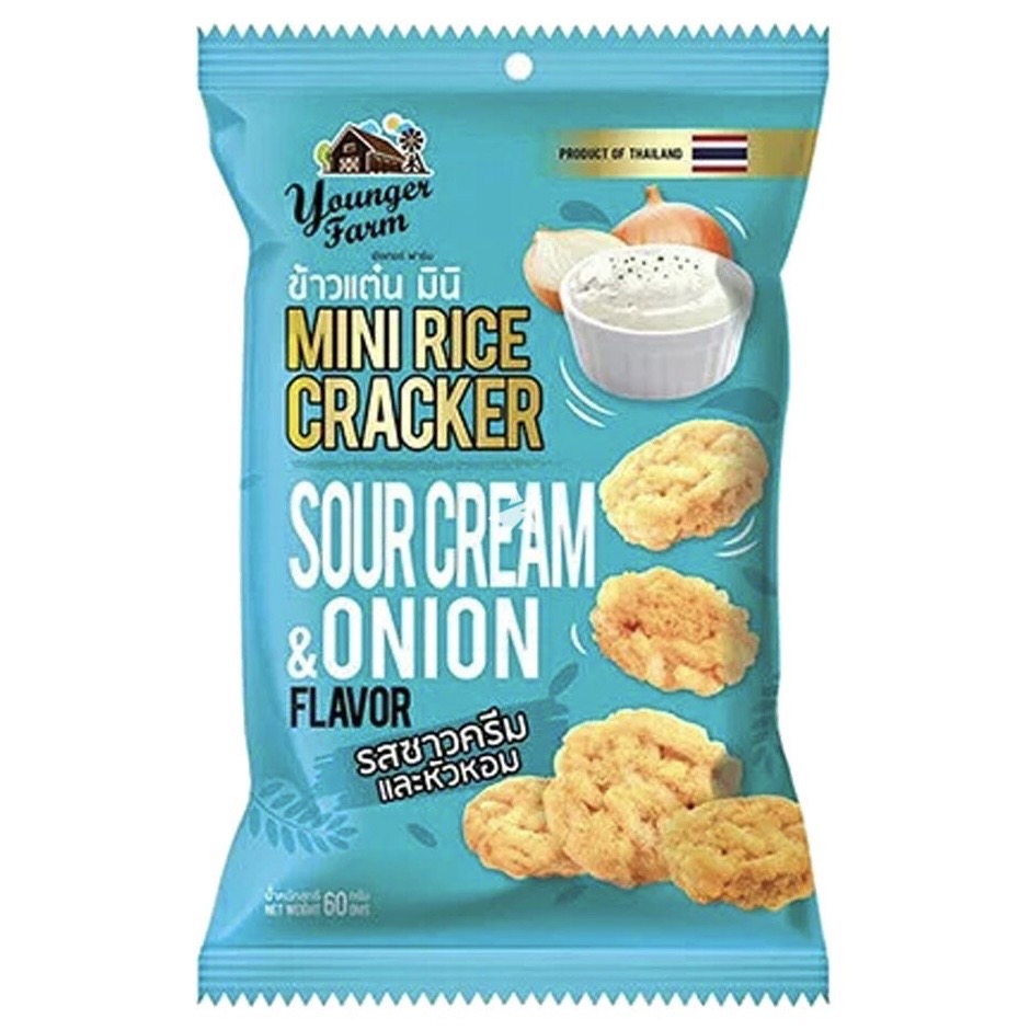 Younger Farm Mini Rice Cracker Sour & Cream Onion 60g