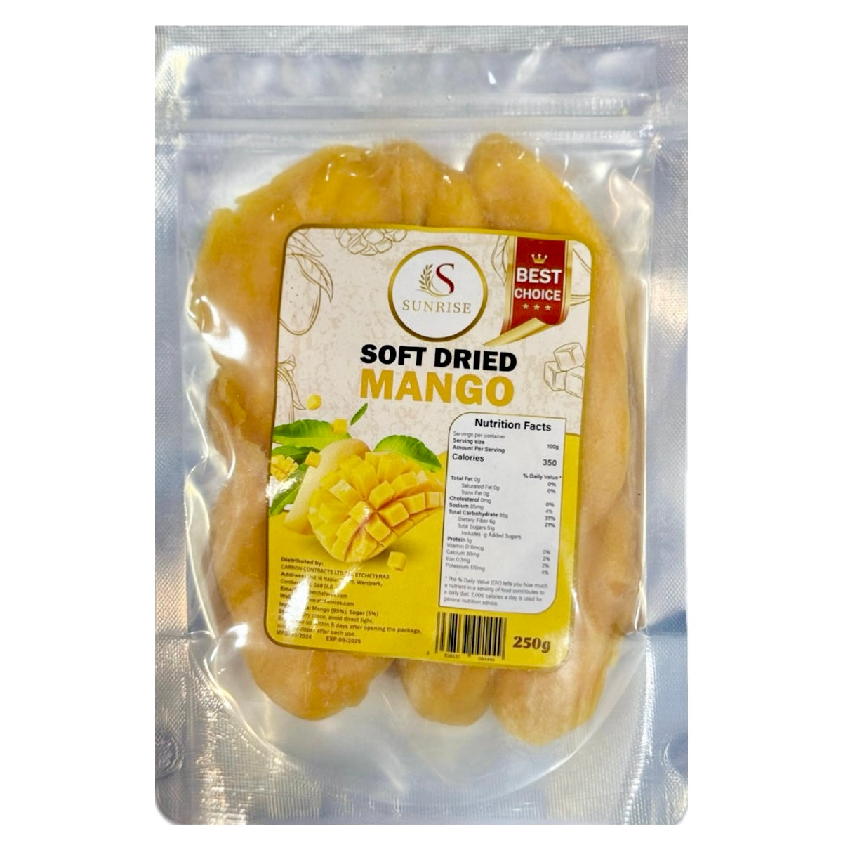 Sunrise Dried Mangoes 250g