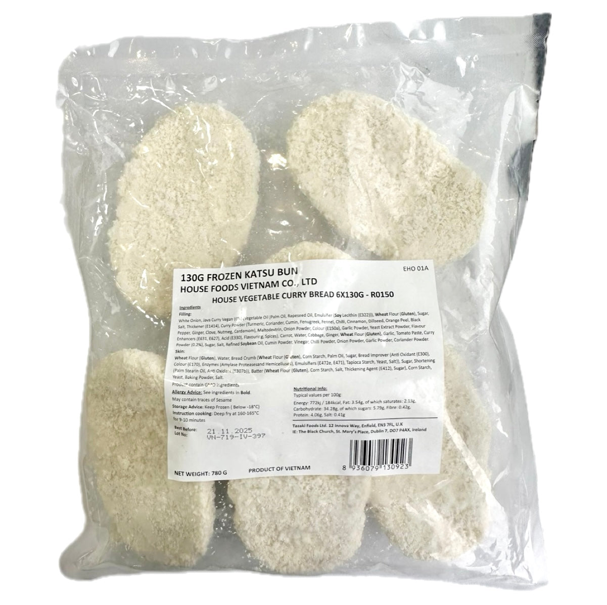 House Vegetable Curry Bread 6x130g