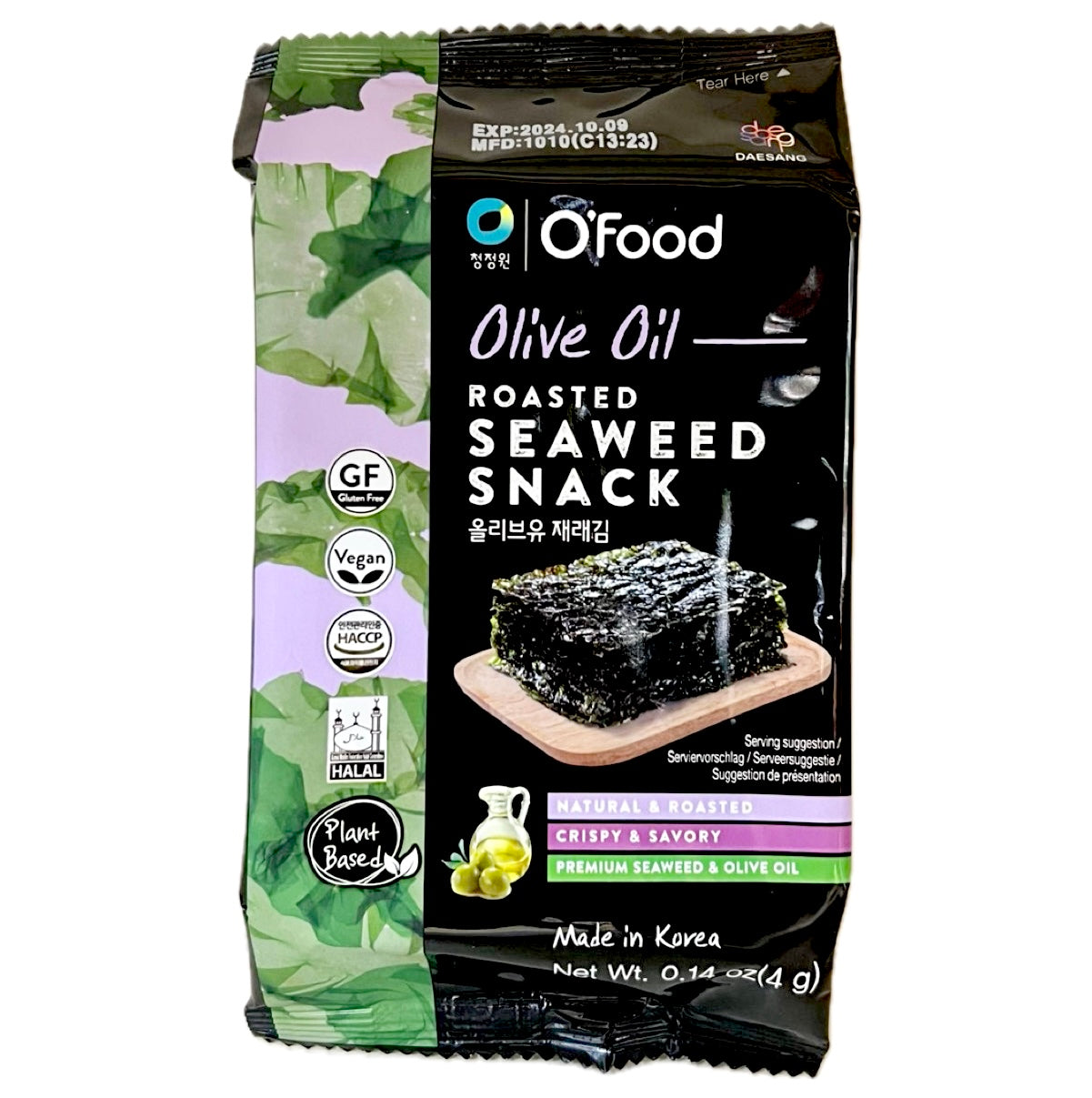 Jongga (Daesang) Olive Oiled Seaweed Seasoned Snacks 4g