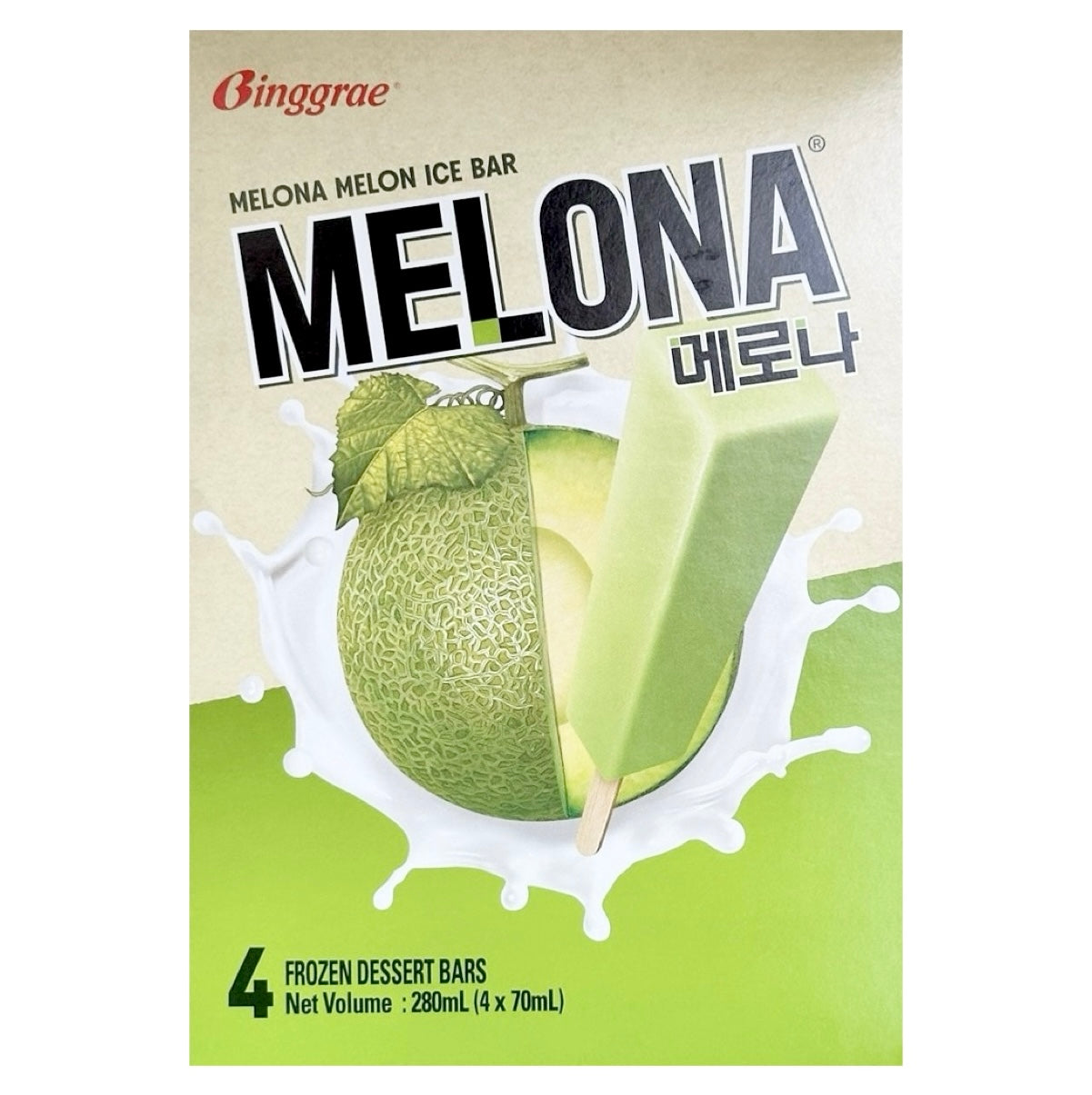 Binggrae Melona Plant Base Ice Stick Melon Flavour 240ml