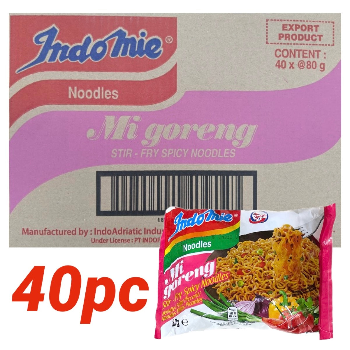 Indo Mie Mi Goreng Stir-Fry Spicy Instant Noodle (A - Pedas) 1box - 40pc