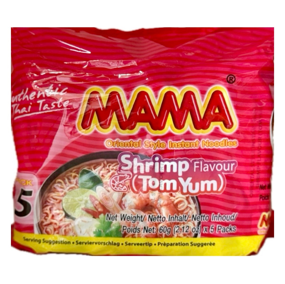 Mama Shrimp Tom Yum Instant Noodle (Multi) 5x55g