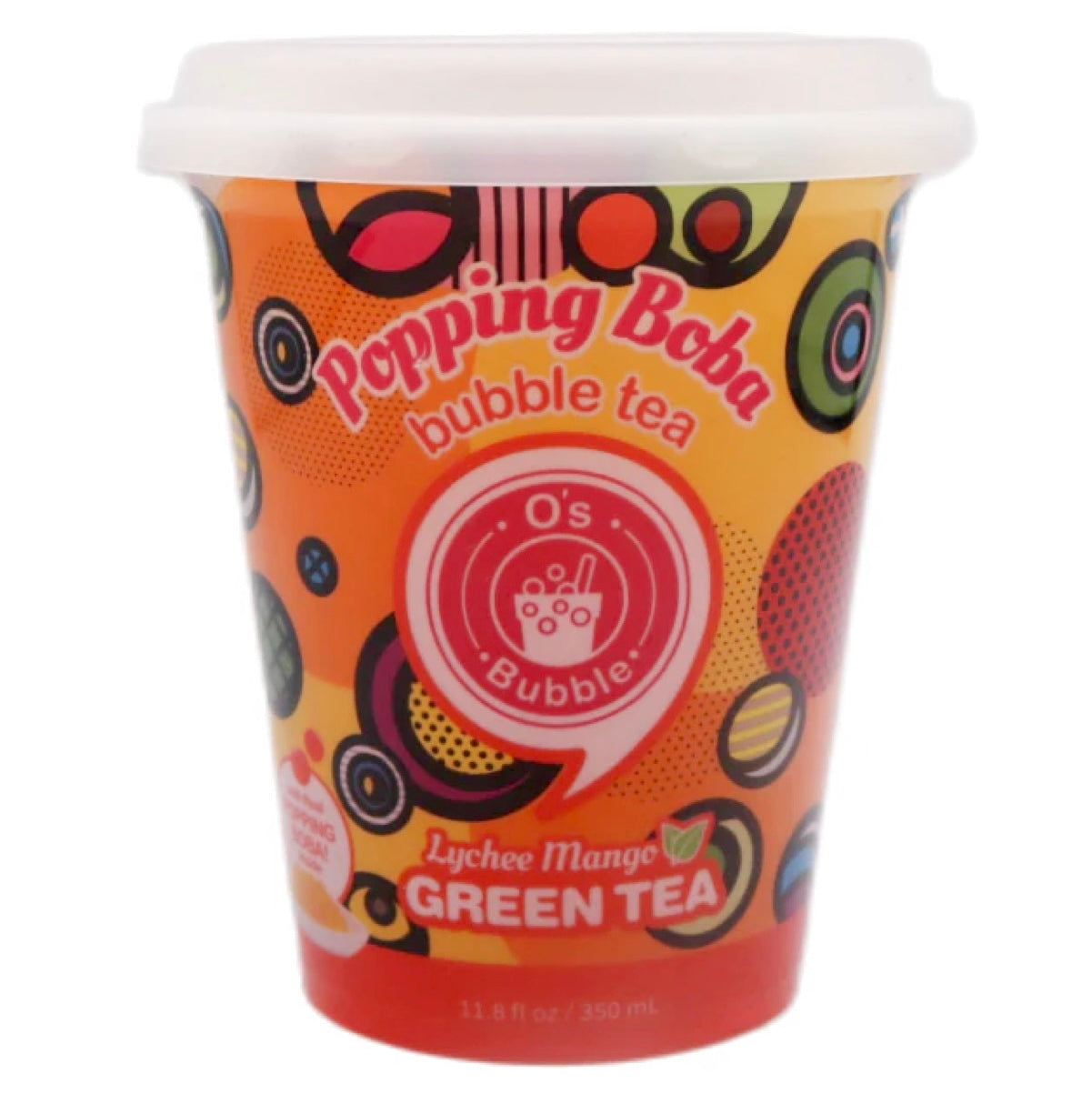(OB) O’s Popping Boba Bubble Tea Lychee Mango Green Tea 350ml