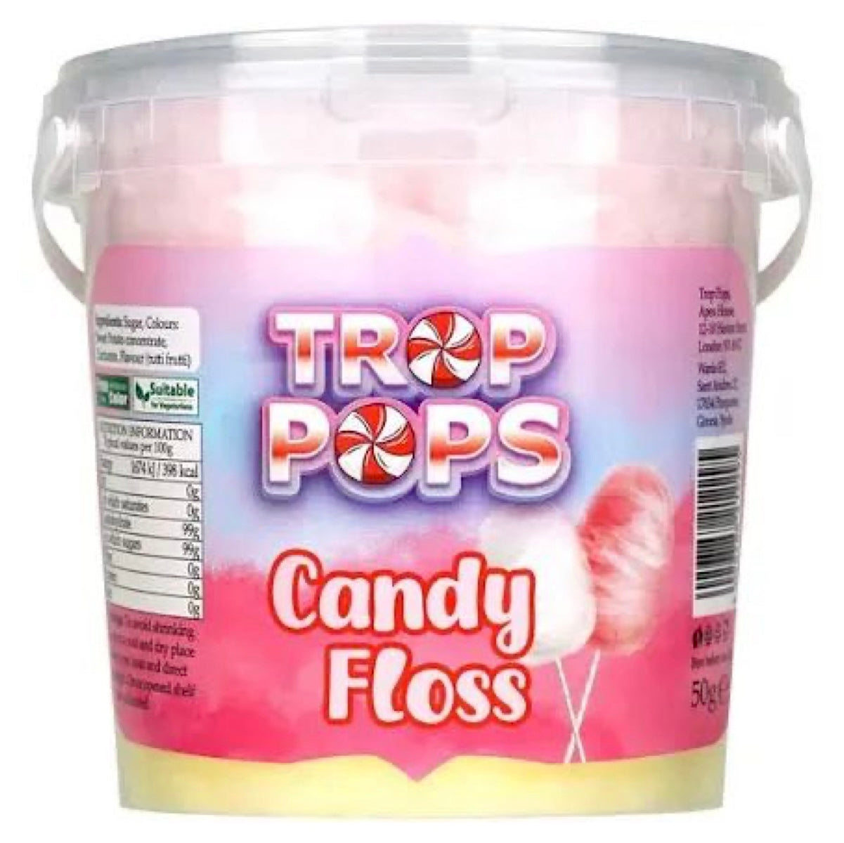 Trop Pops Candy Floss (Pail) 50g
