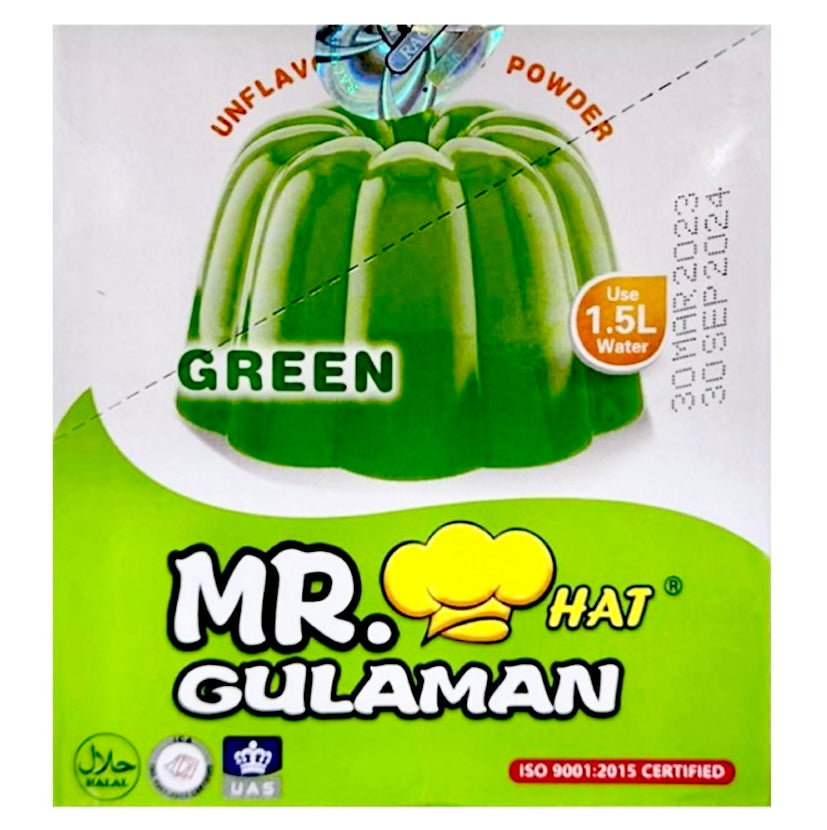Mr. Gulaman Unflavored Jelly Powder - Buko Pandan Flavour - Green 1 box (10 Packs) 240g
