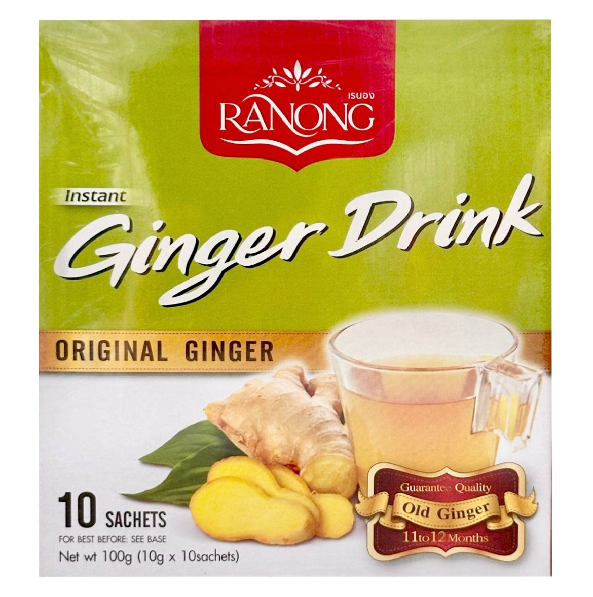 Ranong Tea Ginger Drink Original  (10x10g Sachets) 100g