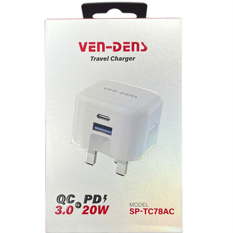 Dual Port QC3.0 + PD 20W UK Travel Charger | Asian Grocery UK