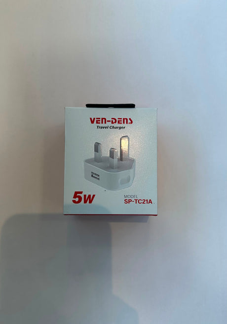 5W USB Travel Charger UK 3-Pin Plug White | Asian Grocery UK