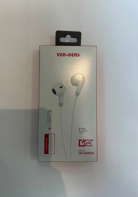 Wired Lightning Earphones with Microphone White 120cm | Asian Grocery UK