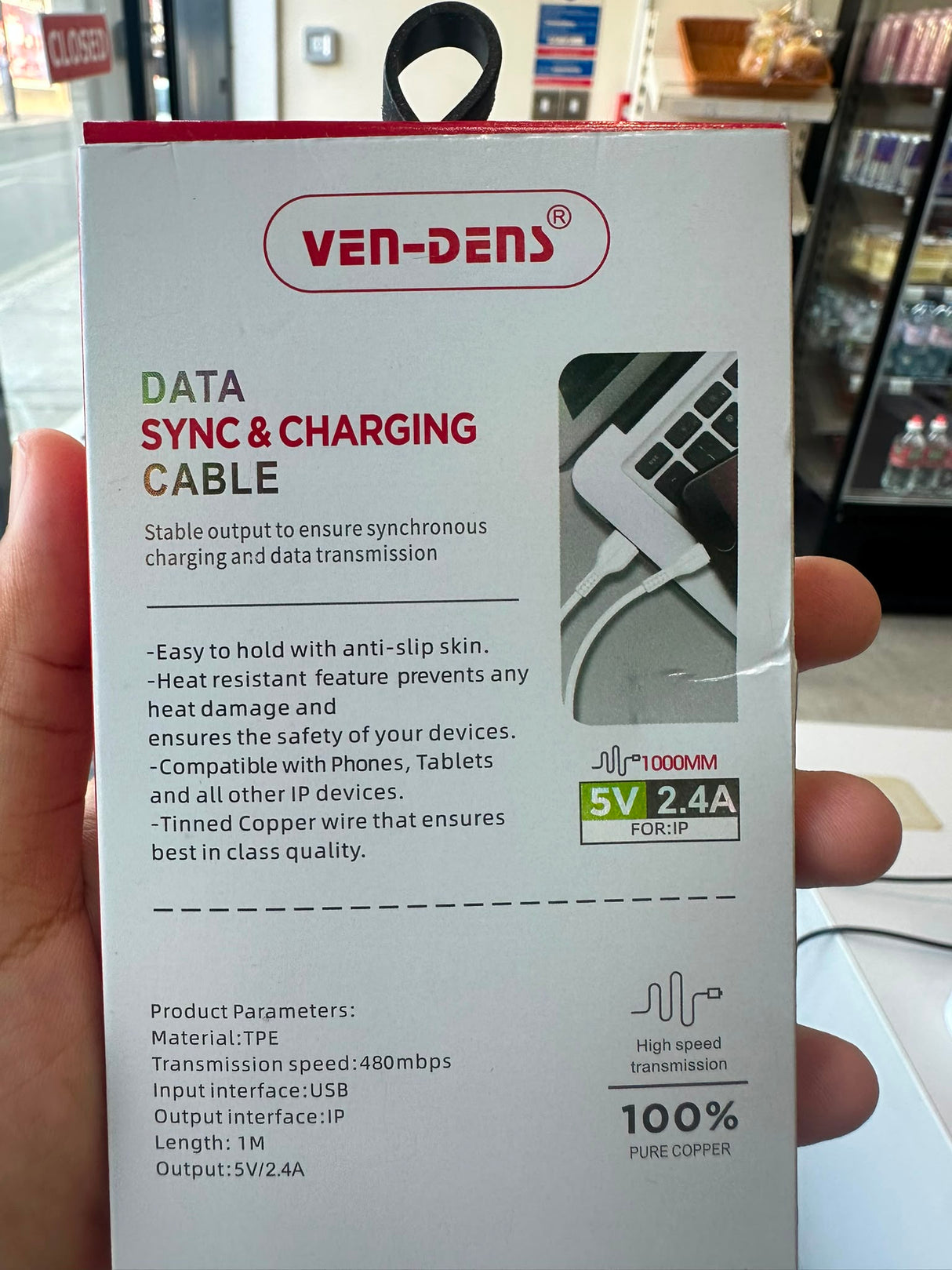USB to Lightning Data Sync and Charging Cable 1M