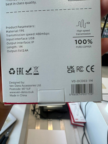 USB to Lightning Data Sync and Charging Cable 1M | Asian Grocery UK